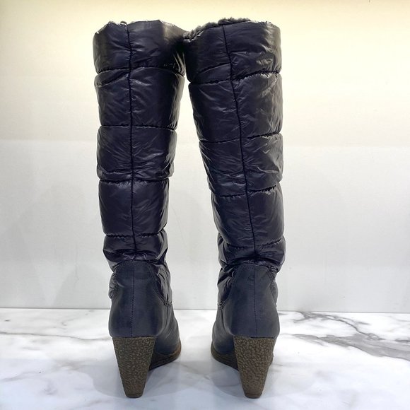 Steve Madden Grey Puffy Winter Heeled Boots - Picture 4 of 13